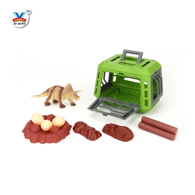  Dinosaur Toys Triceratops y Velociraptor en Cage Boys and Girls Juguetes educativos del Mundo de Dinosaurios