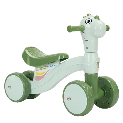  Dibujos animados Dinosaurio en forma de cuatro ruedas Scooter para niños y niñas