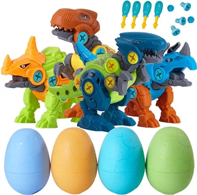  Aparte de los huevos de dinosaurio Puzzle destornilladores y bloques de construcción de juguetes educativos Venta caliente para los niños dinosaurios de juguete