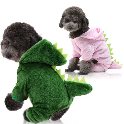 Cuatro Patas de dinosaurios se transforma en cálido Otoño Invierno Mayoreo diseñador personalizado prendas de vestir ropa de perro Gato como mascota