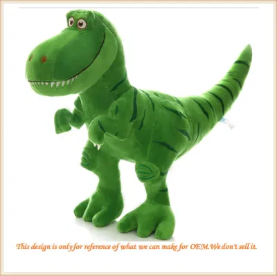 Comercio al por mayor dinosaurio verde de la fábrica de juguetes de peluche