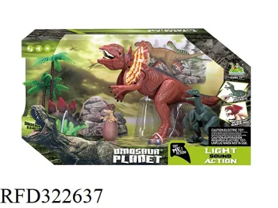 Dinosaur de plástico a pie con batería