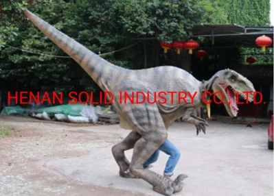 Raptor realista caminar traje de dinosaurio adulto Disfraz de dinosaurio robótico de la animatrónica