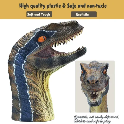 Dinosaur Head Stage Juguetes Perfect Gift Guante títeres papel suave Juguetes de Juego de caucho Funny mano títeres