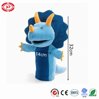  Dinosaurio azul marioneta de mano de peluche juguete educativo para niños CE