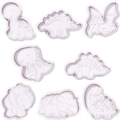 Baby Dinosaur Cookie Cutters Cartoon Plunger Fondant Cake Pie Stampers Moldes para hornear