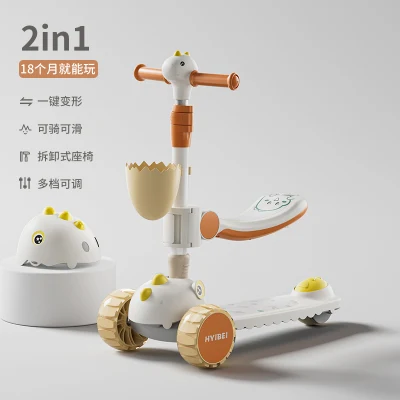  El nuevo diseño más vendido Scooter en forma de dinosaurio/puede sentarse y deslizarse/niños al aire libre Scooter deportivo