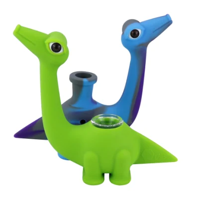 Venta de tabaco de dinosaurios de silicona caliente Tubo con tazón gratis