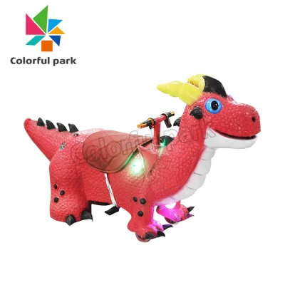 2022 Rojo dinosaurio animatrónico Ride coche para el parque de diversiones para niños