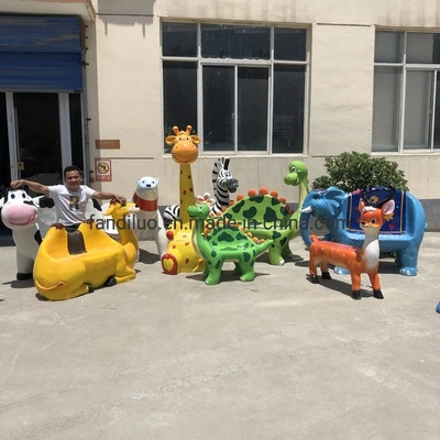 2021 Venta caliente animales dinosaurio en resina de fibra de vidrio Banquetas silla al aire libre para niños