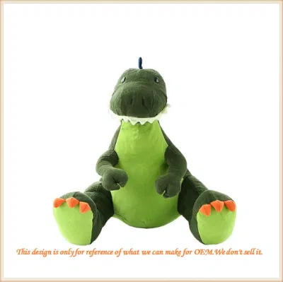 Comercio al por mayor dinosaurio verde de la fábrica de juguetes de peluche
