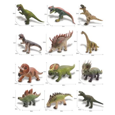 12 Estilos Jurásico Mundial Dinossauros plástico Modelo de animales antiguos niños Cognición 17 pulgadas realista Dinosaur Toys con sonido