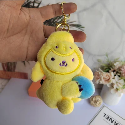 Ruunjoy 12cm Dinosaurio Peluche de Dibujos Animados Llavero Kawaii Kuromi Melody Accesorios Lindo Chica Sanrio Peluche Colgante Muñeca Regalo para Mochila Escolar