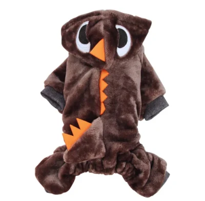  Ropa interior pijama mascota marrón Dinosaur Design ropa Fall Dog Sudaderas con capucha