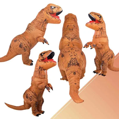  2021 Nuevo disfraz inflable de dinosaurio de alta calidad original para fiestas de Halloween y Navidad, T-Rex, estándar.