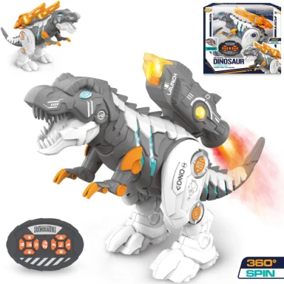  Amazon dinosaurio de juguete nuevo control remoto RC de Mecánica de Tyrannosaurus Rex Dino juguetes robot regalo para los niños con la niebla propulsor de pulverización