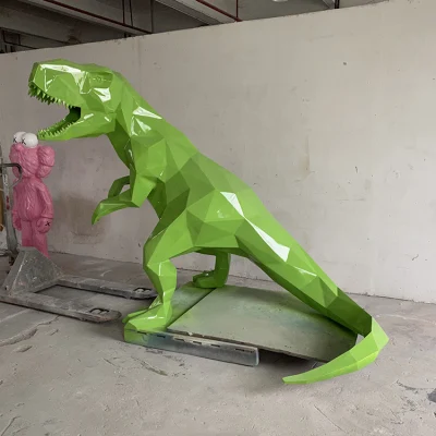 Jardín al aire libre uso de fibra de vidrio de color personalizado de gran tamaño dinosaurio Escultura Escultura Animal