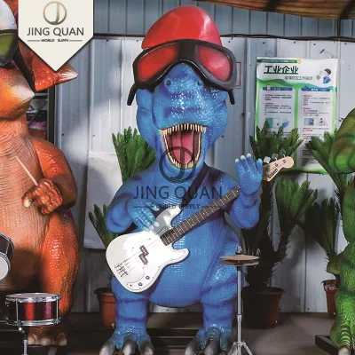 Bajo-tocando Tyrannosaurus Carton Animación Dinosaurio más populares Parque aventurero Dinosaurio Jardín de infancia del parque urbano