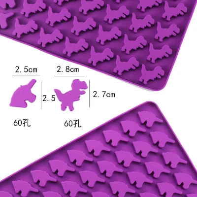 Dinosaurio y Unicorn gomosa de silicona moldes fácil Demold