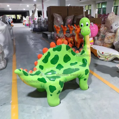  Verde vida Tamaño Dino Estatua Props Rosa Dinosaurio silla Ornaments Decoración