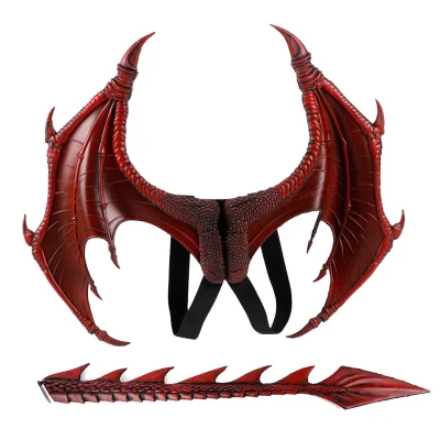  Disfraz de Alas de Dragón para Niños con Cola de Dinosaurio y Máscara, Conjunto de Disfraces de Cosplay.