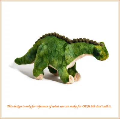 Comercio al por mayor dinosaurio verde de la fábrica de juguetes de peluche