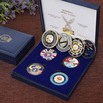 Comercio al por mayor réplica personalizadas artesanales de metal de la Fuerza Aérea de Kuwait Plata 2 libra Euro militar de la medalla de oro Premio Anime Fútbol desafío moneda conmemorativa como regalo de recuerdo