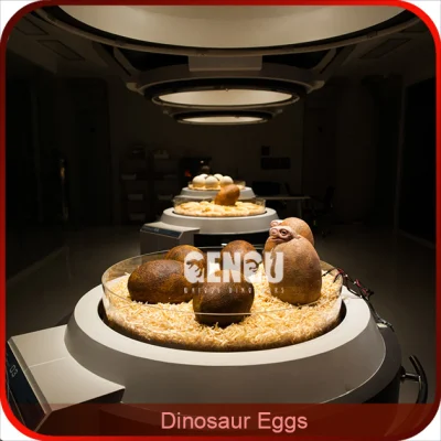 Bebé dinosaurio de simulación de huevos de dinosaurios de fibra de vidrio.