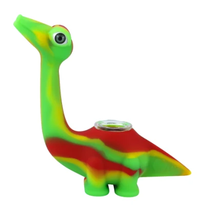 Venta de tabaco de dinosaurios de silicona caliente Tubo con tazón gratis