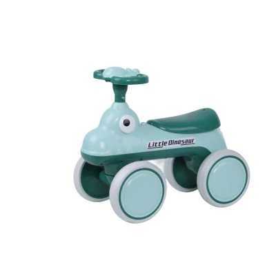 Cartoon Dinosaur Four-Wheel Balance de coches Anti-Rollover Walker Mother-and-Baby Scooter Fabricantes