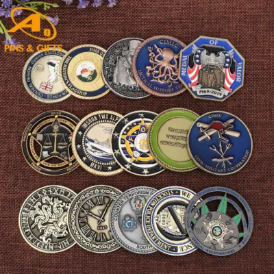  China Mayorista Logotipo Personalizado Insignia 3D Recuerdo Oro Militar Metal Artesanía Bitcoin Juego Ficha Conmemorativa Antigua Rara Réplica Medalla Desafío Moneda de la Casa de la Moneda