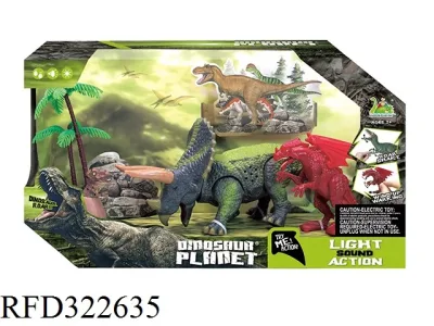 Dinosaur de plástico a pie con batería