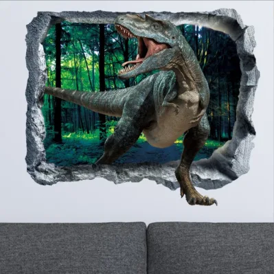 3D de la pared rota adhesivo de pared de Dinosaurios Salón Dormitorio Dormitorio de la pared de fondo a la habitación de los niños adhesivo de pared decorativos