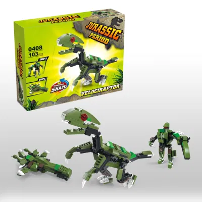  103pcs dinosaurio Jurásico el bloque de construcción del robot a mano en la capacidad de formación Rompecabezas para Niños DIY General dinosaurio Velociraptor juguetes de bloques de construcción