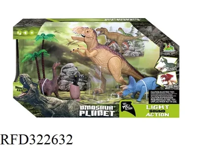 Dinosaur de plástico a pie con batería