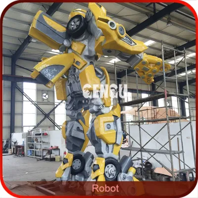 Estatua de transformadores de tamaño de la vida con los movimientos del robot