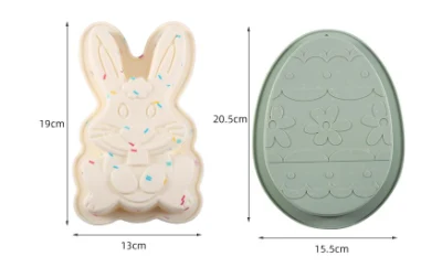Silicona huevos de Pascua huevos de dinosaurio Conejo Cake Herramientas de hornear Cake Molde