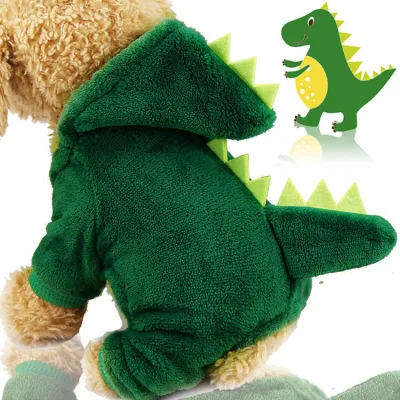  Varios colores Fleece Vest dinosaurio perro accesorios para mascotas invierno mantener la ropa de abrigo