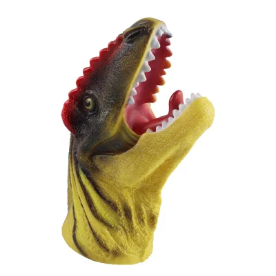  Bricolaje pequeña cabeza de animal modelo realista de marionetas de mano de Dinosaurios Juguetes para niños el juego de aparentar