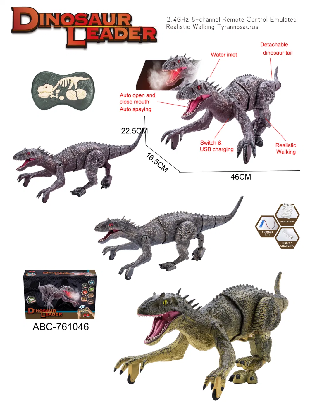 Remote Control Dinosaur Electric Stunt RC Walking Robot Toy