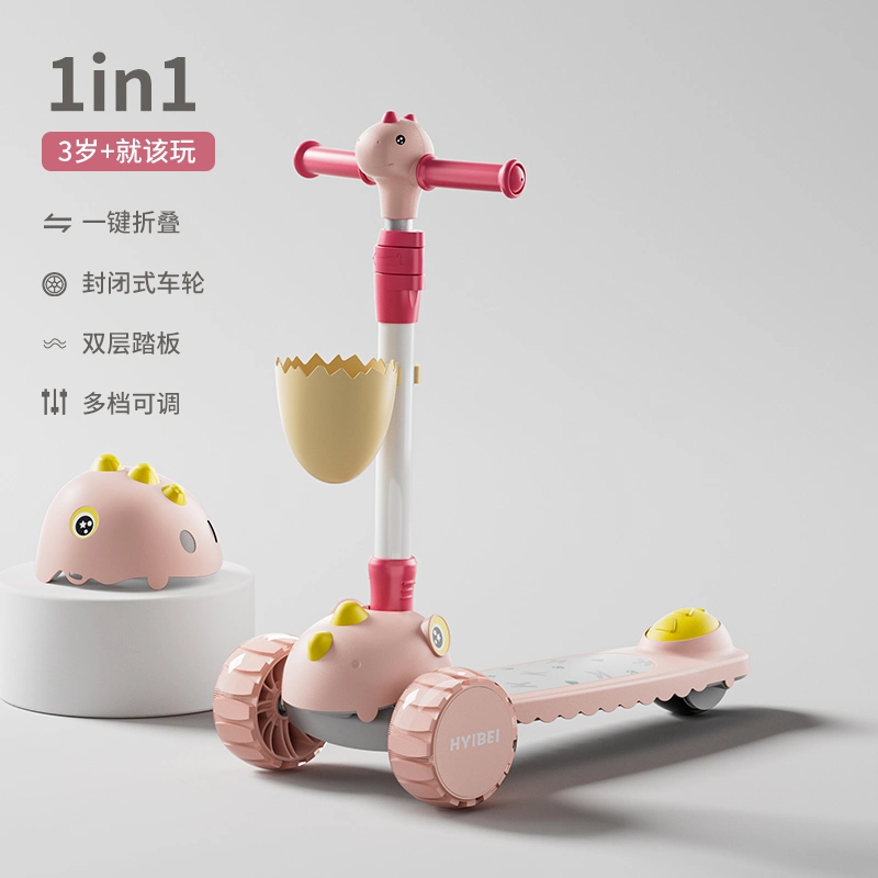 Latest Design Children&prime;s Scooter/Dinosaur Shape/Fourth Gear Adjustable Handle/Baby Toy Scooter