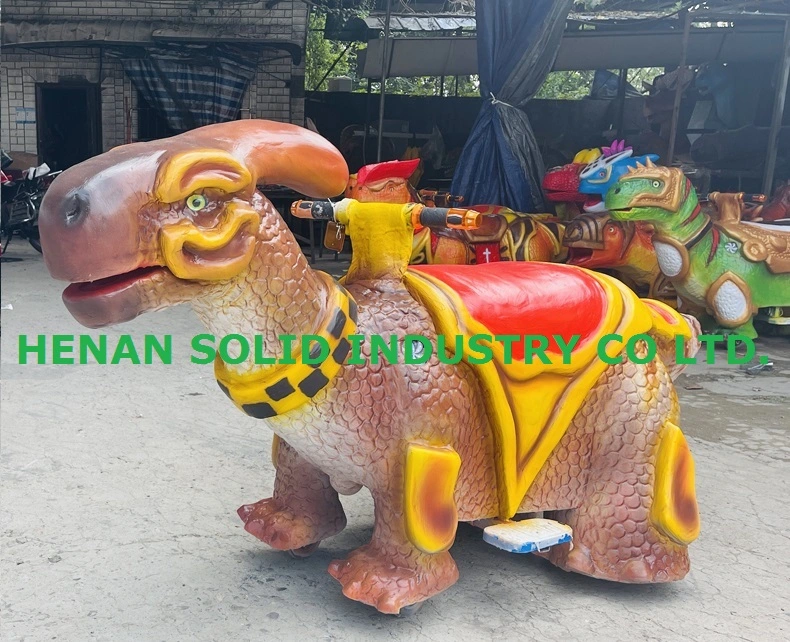 Outdoor Playground Coin Operated Electric Walking Rideable Dinosaur