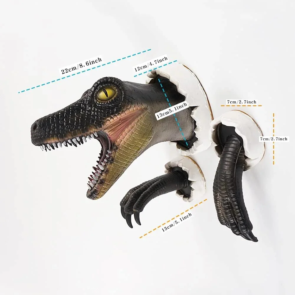 Dinosaur Wall Mounted Decor Statue Three-Piece Suit Home