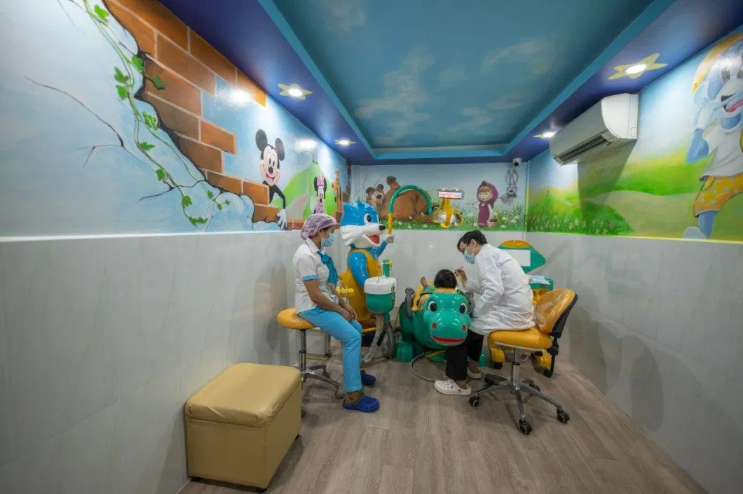 Medical Cheap Children Dental Unit Hot Selling Cute Cartoon Dinosaur Kids Dental Chair for Sale