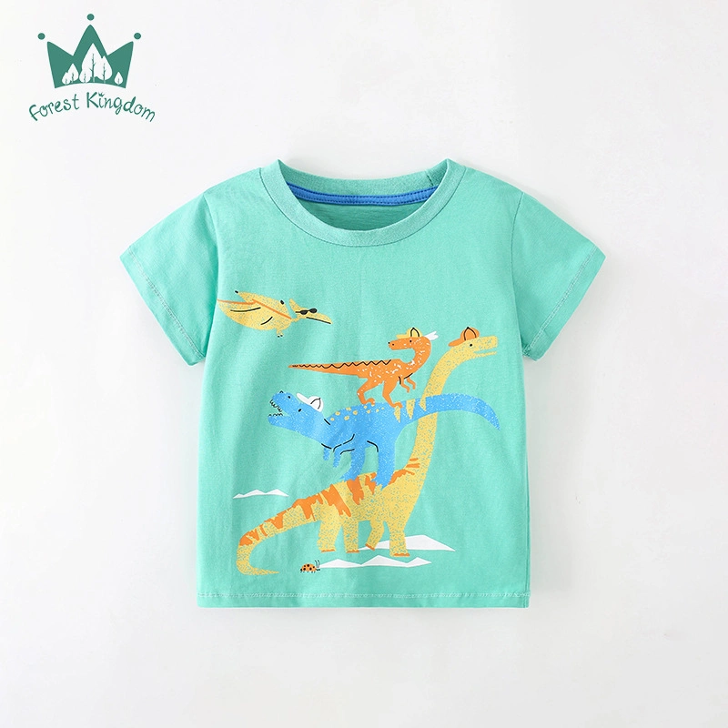 Summer New Boys Dinosaur Cotton Bottom Shirt Multi Style Short Sleeve T-Shirt