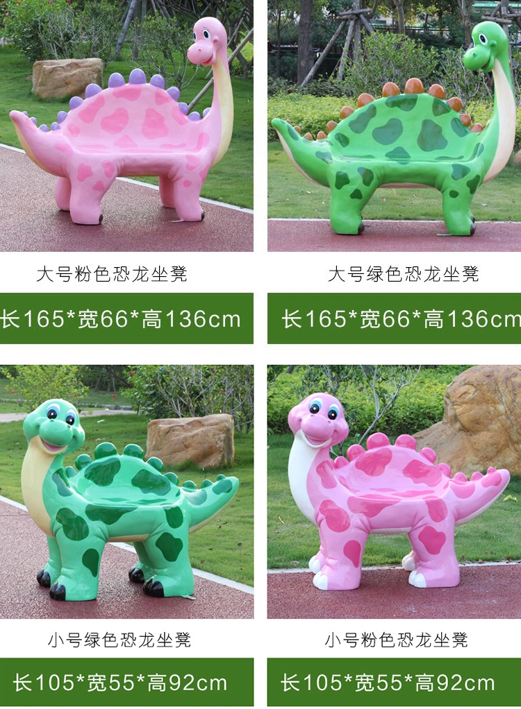 2021 Hot Sale Resin Dinosaur Animals Bench Seats Fiberglass Outdoor Chair for Kids