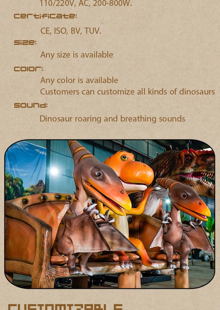 Pterosaurus Theme Park Dinosaur Indoor Commercial Amusement Park Animation Dinosaur High Quality Exclusive Customization