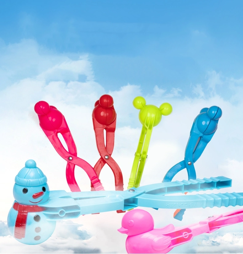 Cute Snowman Duck Dinosaur Shape Snowball Maker Clip Tongs Kids Winter Outdoor Funny Snow Sand Mold Snowball Fight Sports Toys