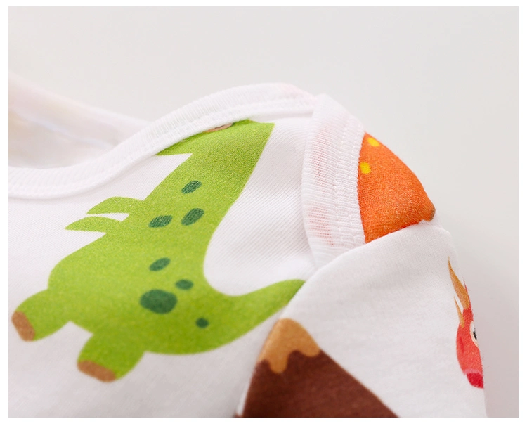 Sleeve Round Collar Cute Dinosaur Printed Baby Climbing Clothes, Retail and Wholesale.