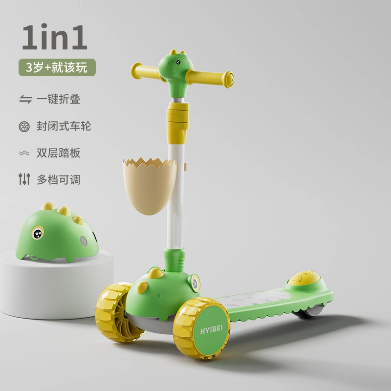Latest Design Children&prime;s Scooter/Dinosaur Shape/Fourth Gear Adjustable Handle/Baby Toy Scooter
